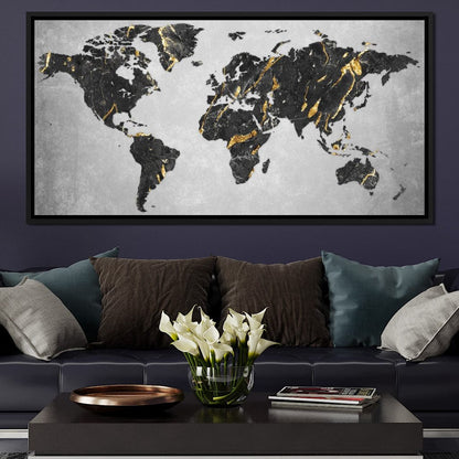 World Map 5 - Mateo Canvas Wall Art