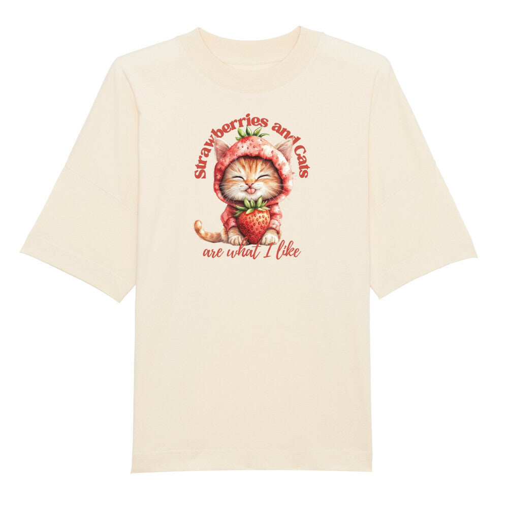 Strawberries and cats Organic Oversize Blast