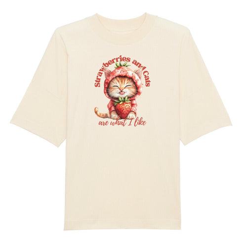 Strawberries and cats Organic Oversize Blast