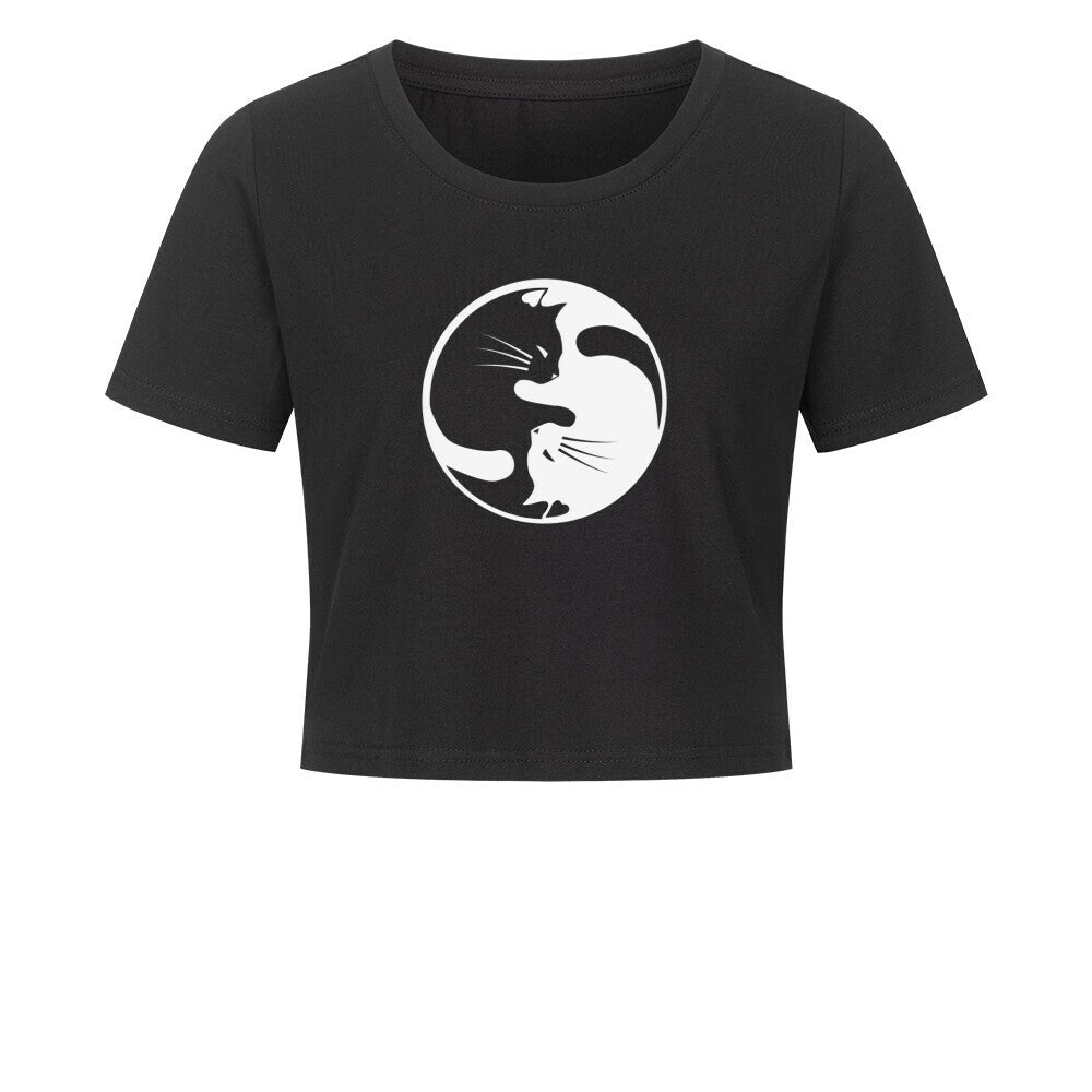 YIN-YANG Katzen Cropped Tee Damen