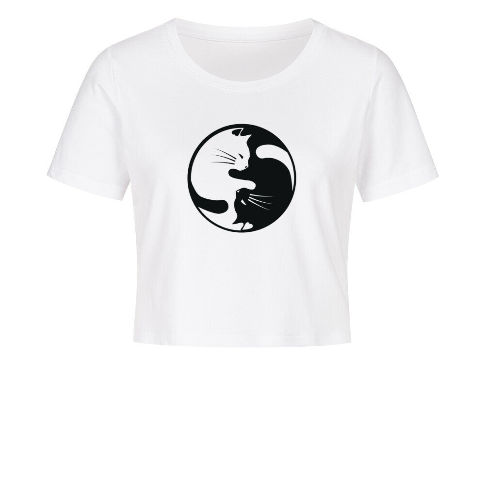 YIN-YANG Katzen Cropped Tee Damen