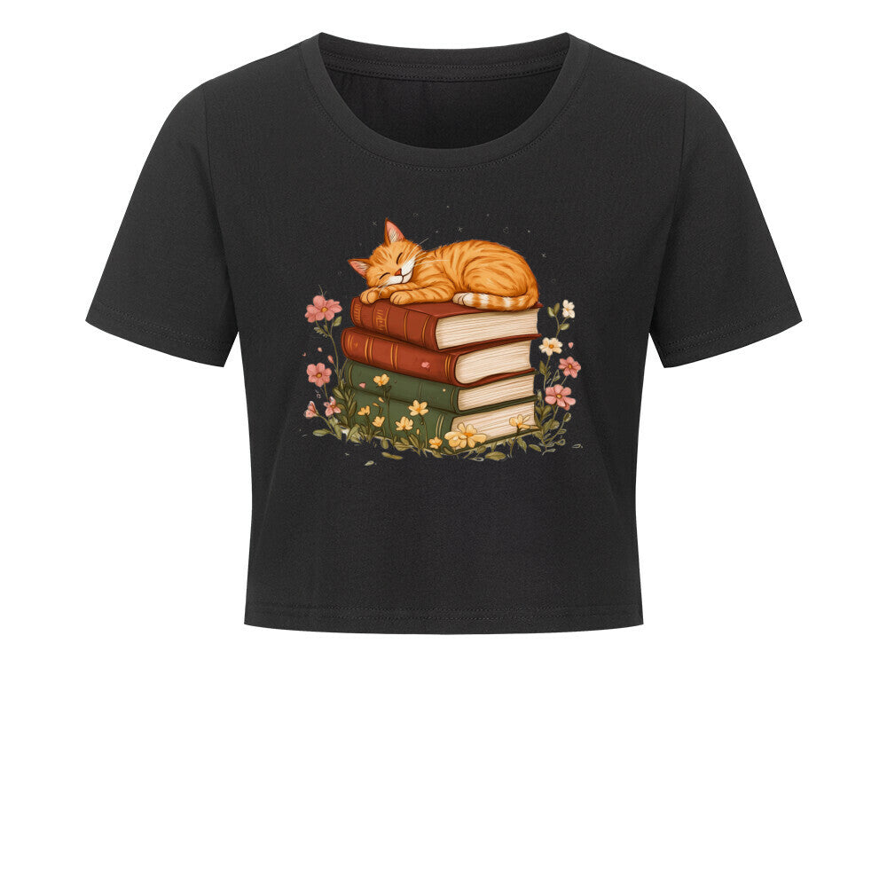 Schlafende Katze Cropped Tee Damen