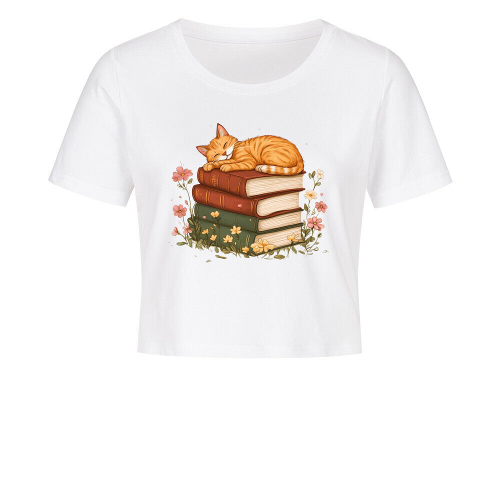 Schlafende Katze Cropped Tee Damen