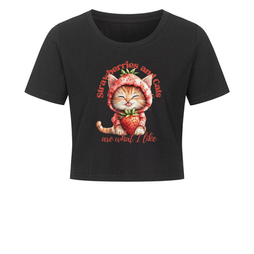 Strawberries Ladies Cropped Tee