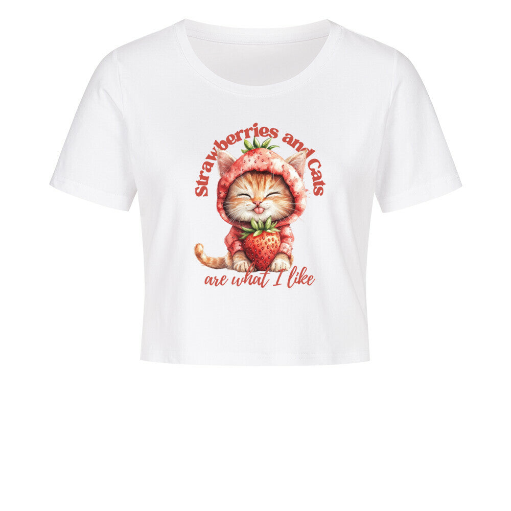 Strawberries Ladies Cropped Tee