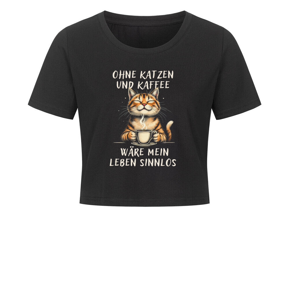 Katzen und Kaffee Ladies Cropped Tee