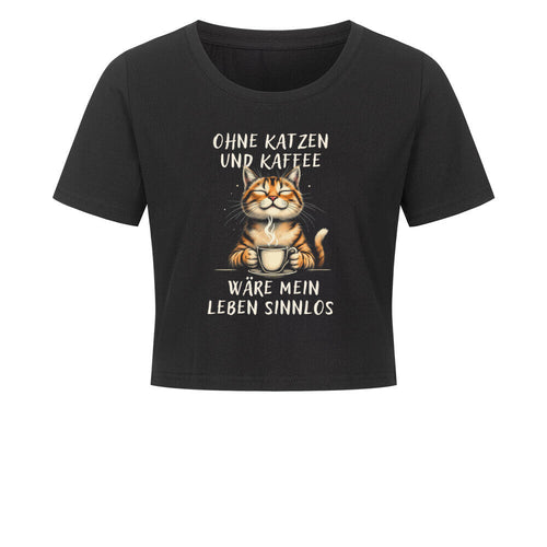Katzen und Kaffee Ladies Cropped Tee