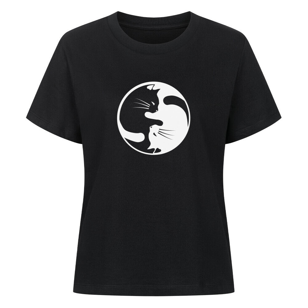 Yin-yang Katzen Organic Shirt Damen