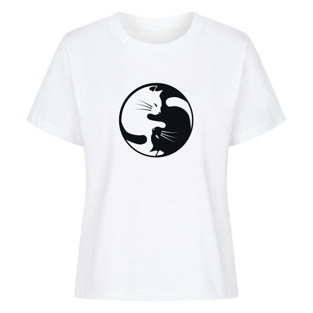 Yin-yang Katzen Organic Shirt Damen