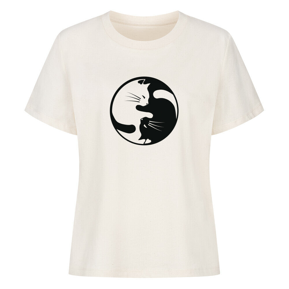 Yin-yang Katzen Organic Shirt Damen