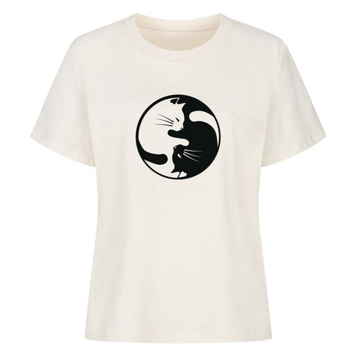Yin-yang Katzen Organic Shirt Damen