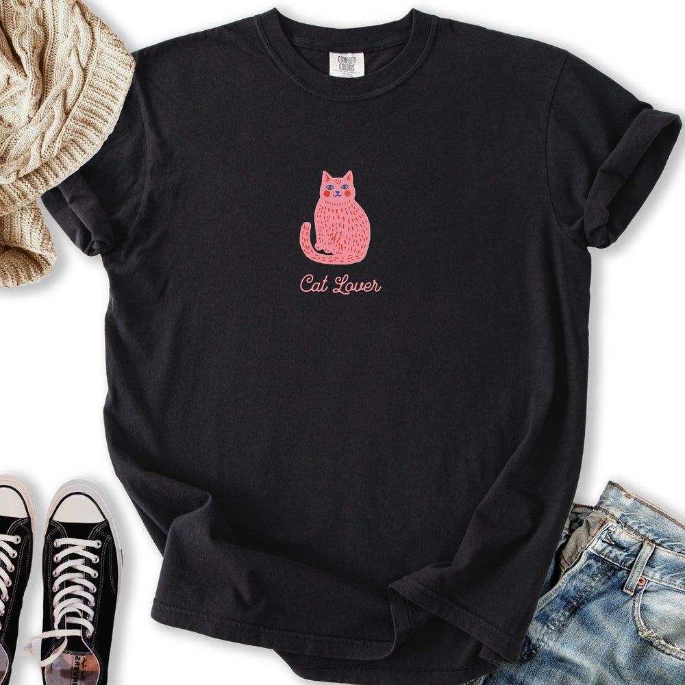 Cute Pink Cat Lover Relaxed Tee