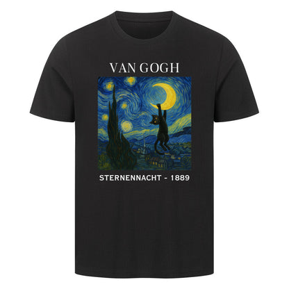 Van Gogh - Sternennacht mit Katze T-Shirt
