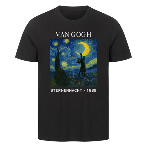 Van Gogh - Sternennacht mit Katze T-Shirt