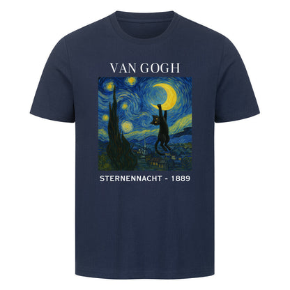 Van Gogh - Sternennacht mit Katze T-Shirt