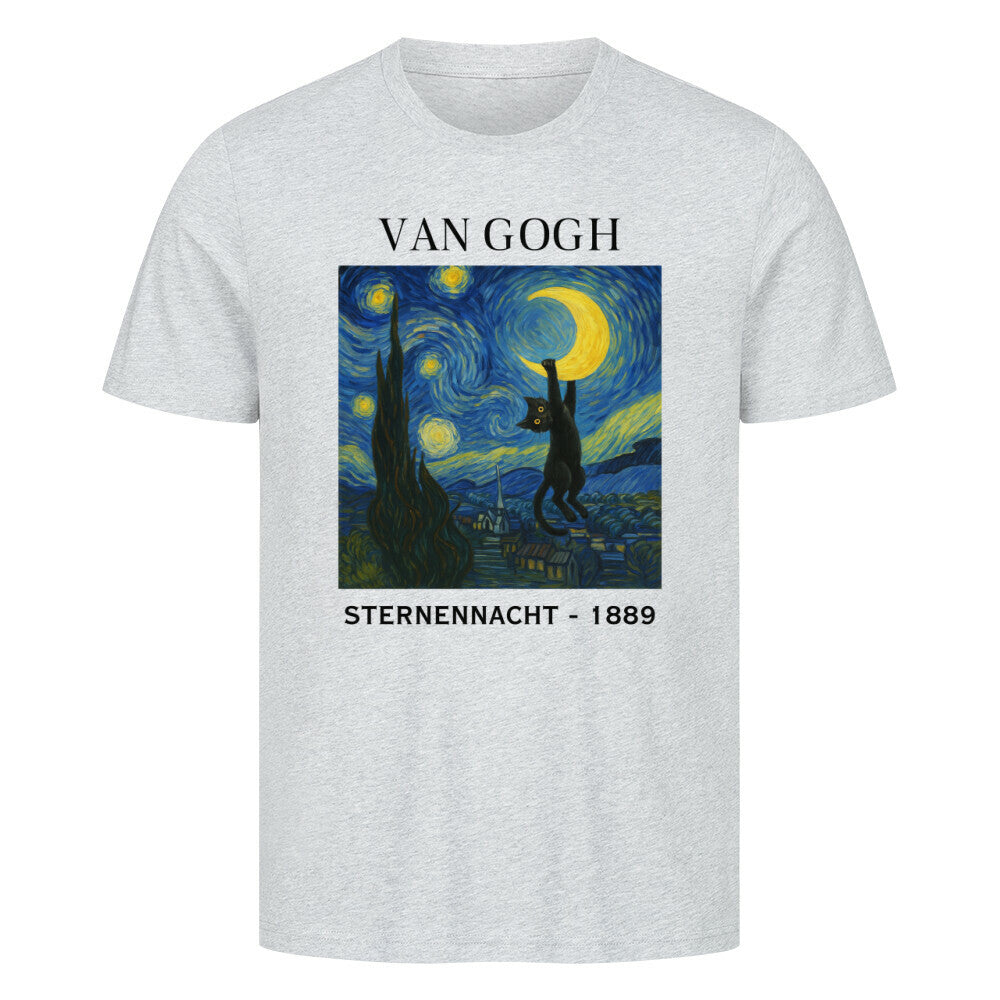 Van Gogh - Sternennacht mit Katze T-Shirt