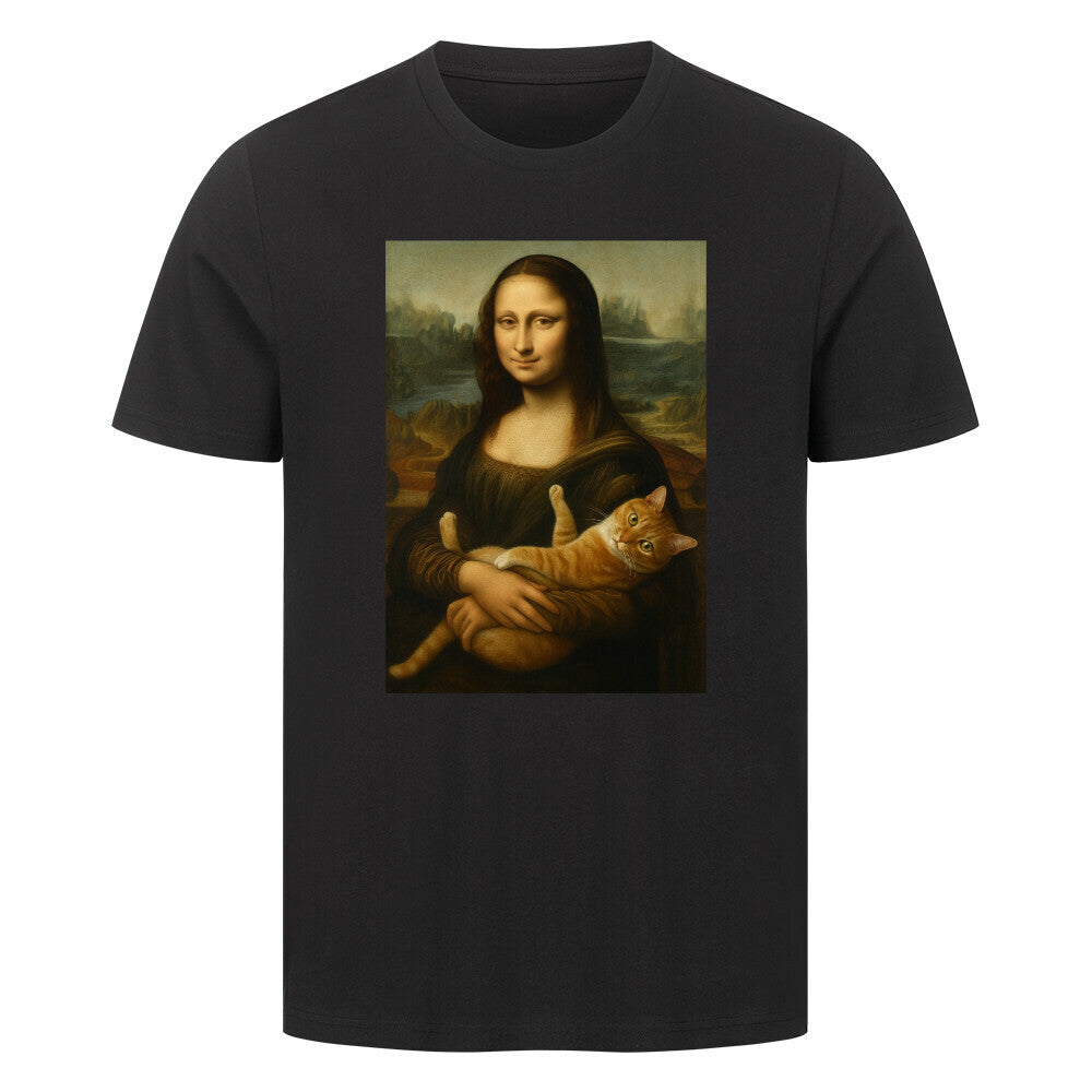 Mona Lisa mit Katze Unisex Shirt