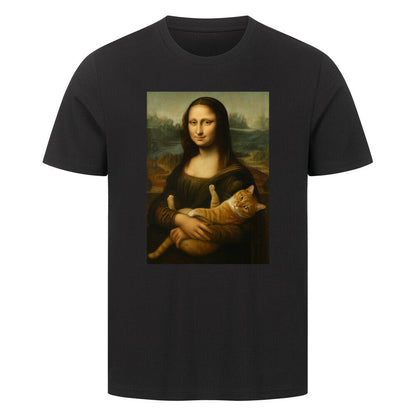 Mona Lisa mit Katze Unisex Shirt