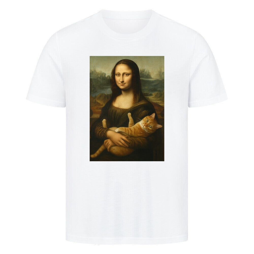 Mona Lisa mit Katze Unisex Shirt