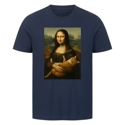 Mona Lisa mit Katze Unisex Shirt