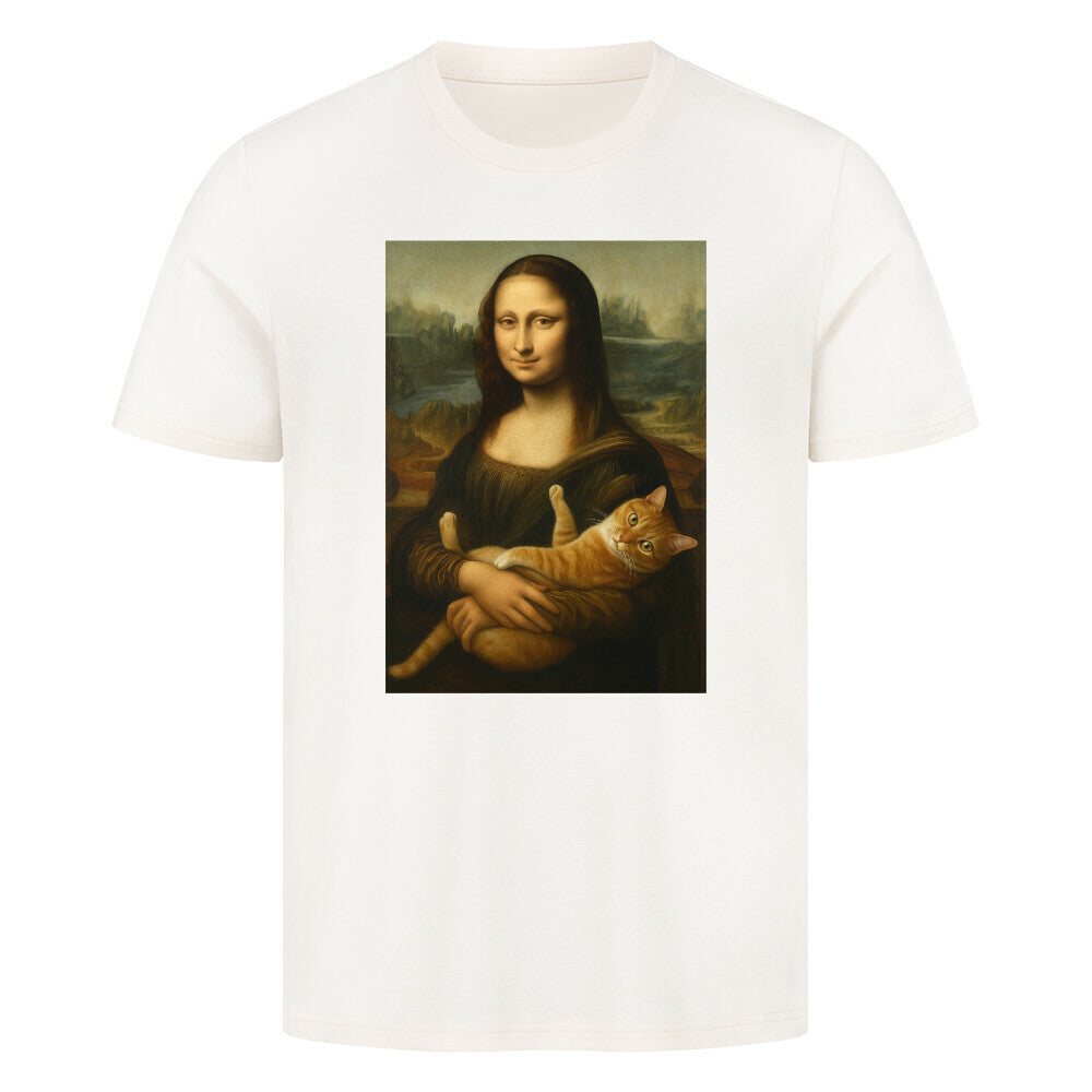 Mona Lisa mit Katze Unisex Shirt