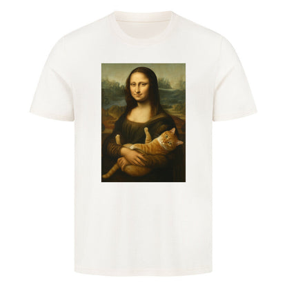Mona Lisa mit Katze Unisex Shirt