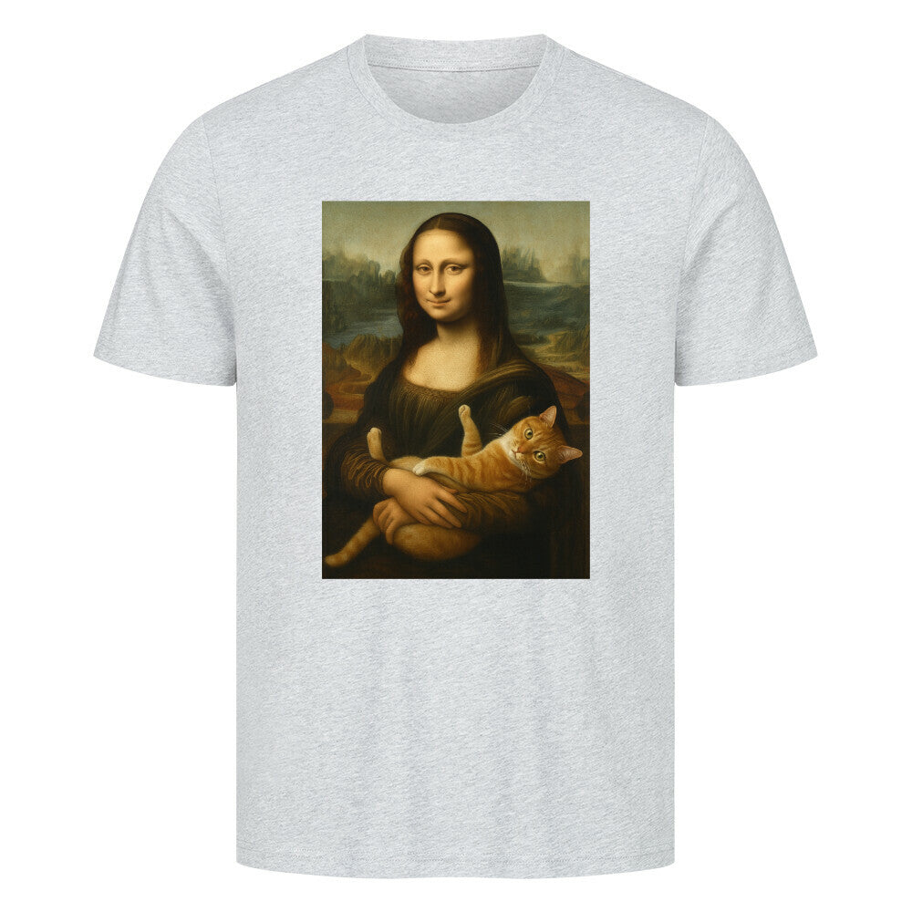 Mona Lisa mit Katze Unisex Shirt