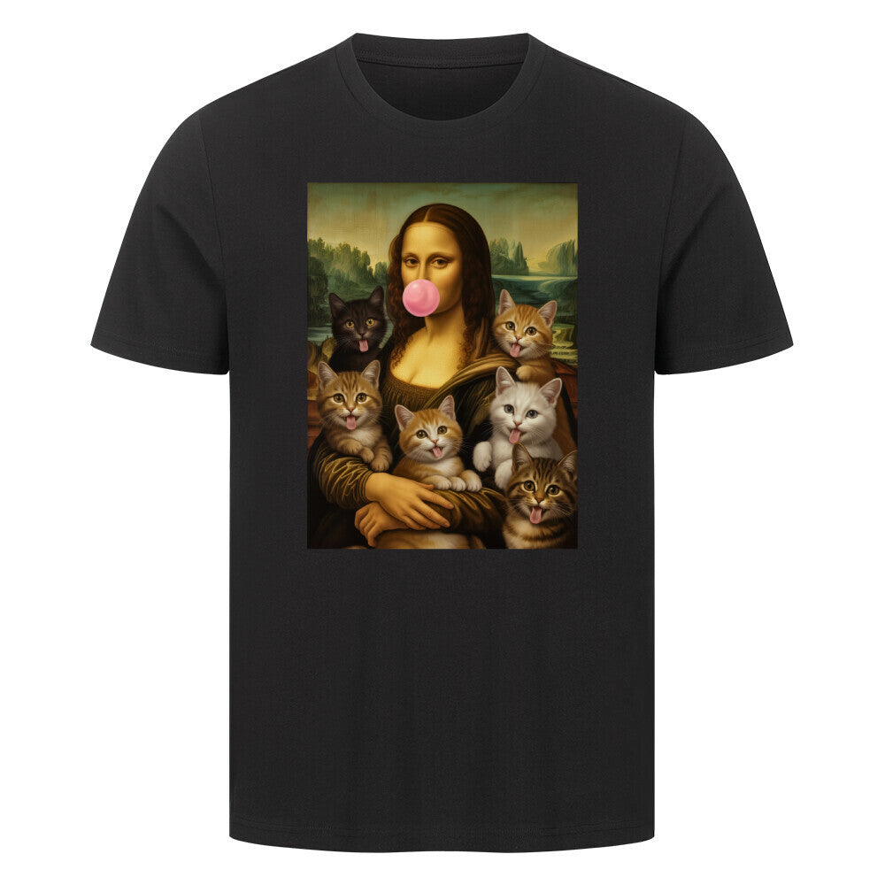 Mona Lisa mit Katzen und Kaugummi T-Shirt