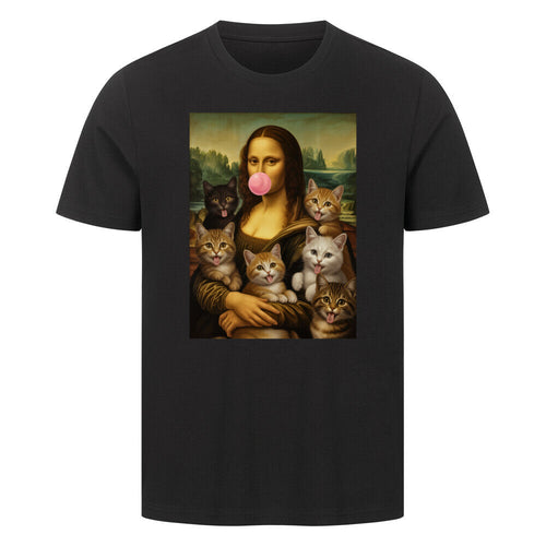 Mona Lisa mit Katzen und Kaugummi T-Shirt