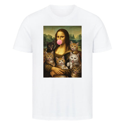 Mona Lisa mit Katzen und Kaugummi T-Shirt