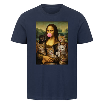 Mona Lisa mit Katzen und Kaugummi T-Shirt