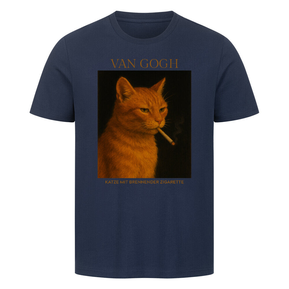 Katze mit brennender Zigarette T-Shirt