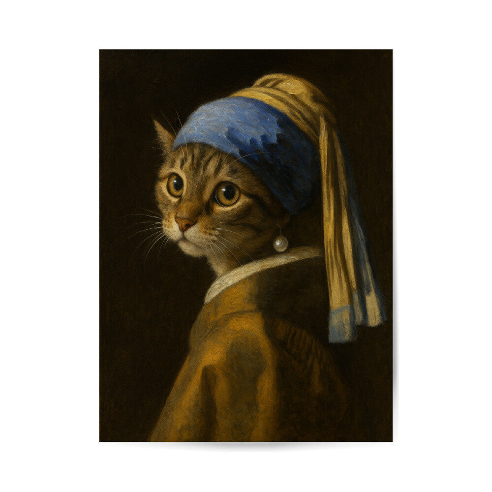 Die Katze mit dem Perlenohrring Poster 3:4 - Ungerahmt