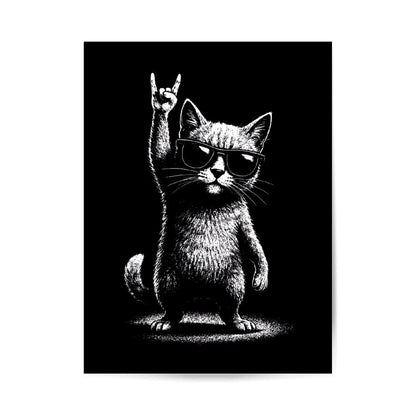 Rock 'n' Roll Kater Poster 3:4 - Ungerahmt