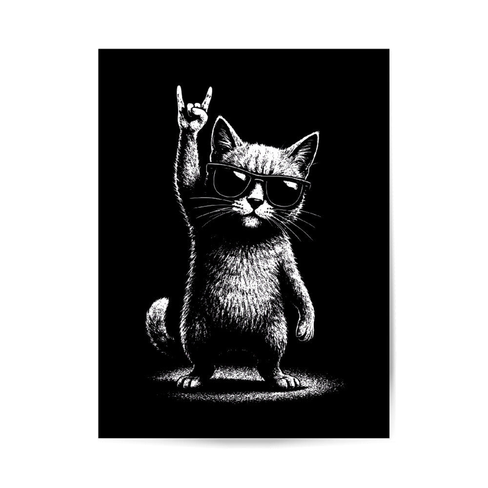 Rock 'n' Roll Kater Poster 3:4 - Ungerahmt