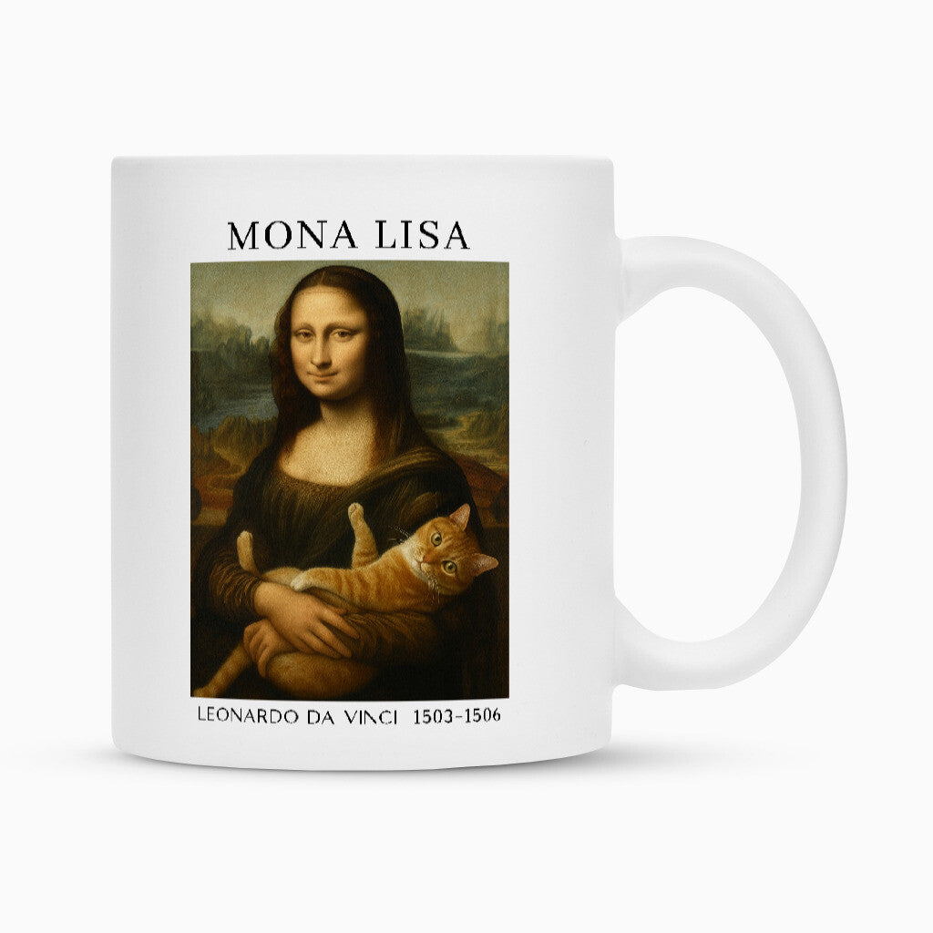 Mona Lisa mit Katze Tasse