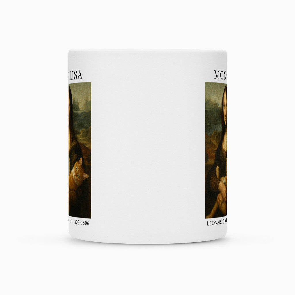 Mona Lisa mit Katze Tasse