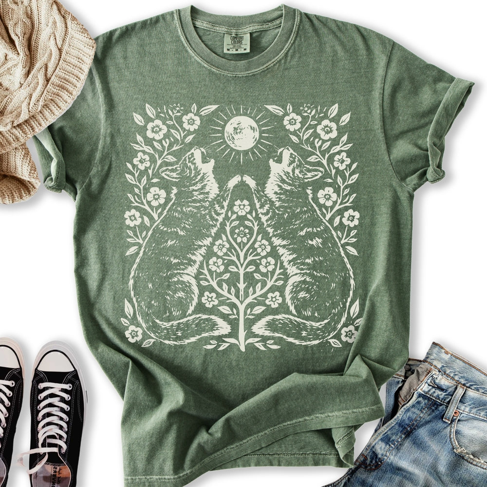 Woodblock Cat Print Relaxed Tee