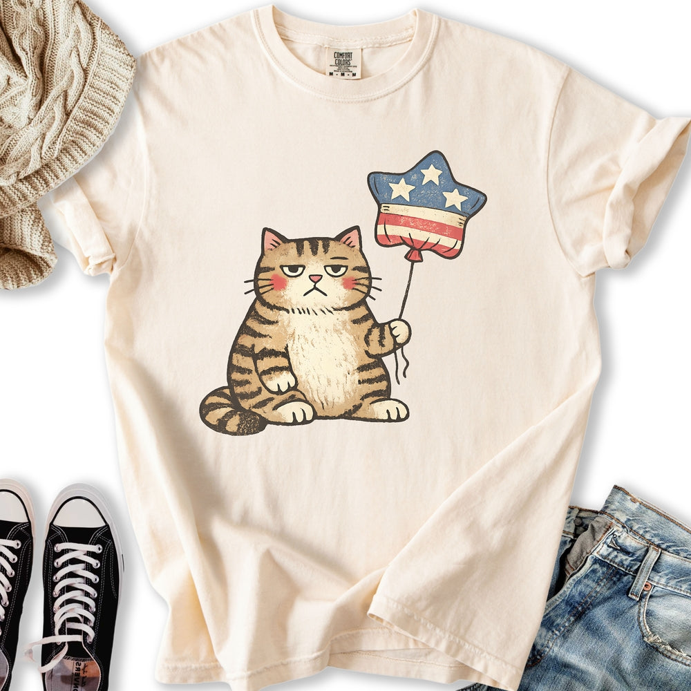 Unbothered Cat Patriot Relaxed Tee