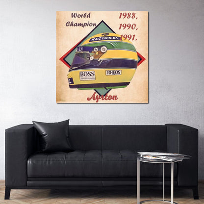 Ayrton Senna 1988 Helmet Canvas Wall Art