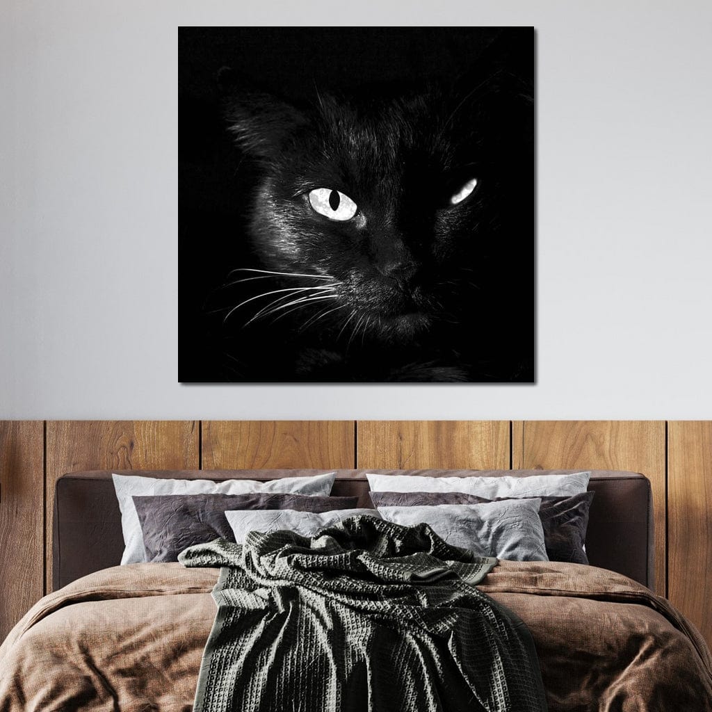 Black and White Cat Canvas Wall Art