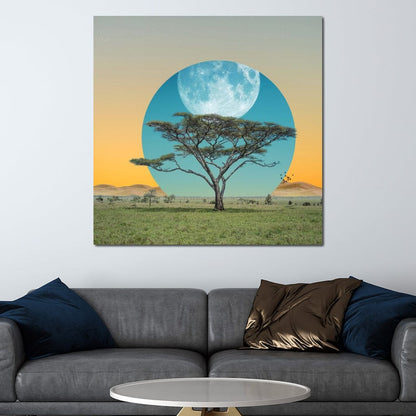 Moon Tree Canvas Wall Art