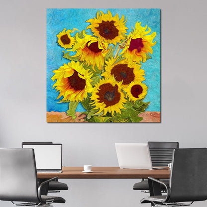 Impressionist Sunflowers Canvas Wall Art