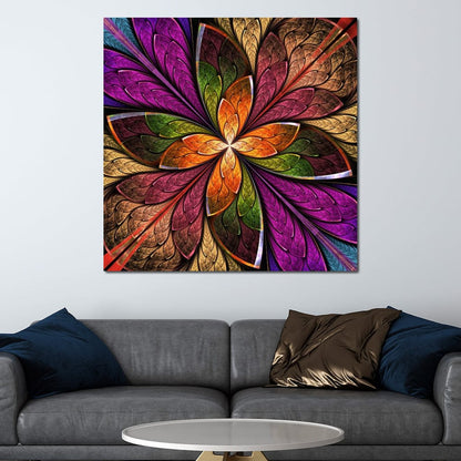 Fractal Flower in Multicolors Canvas Wall Art