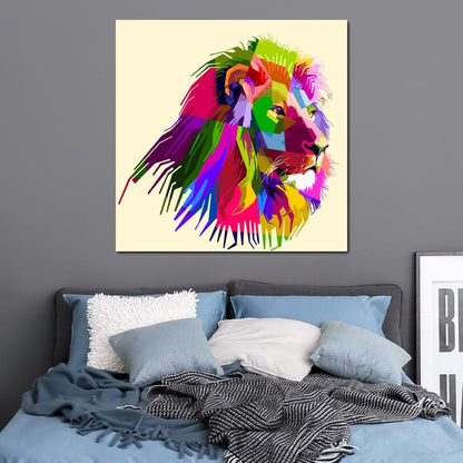 Pop Art Lion Canvas Wall Art