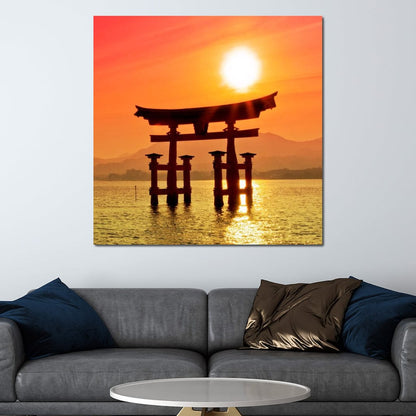 Torii Gate In Japan Canvas Wall Art