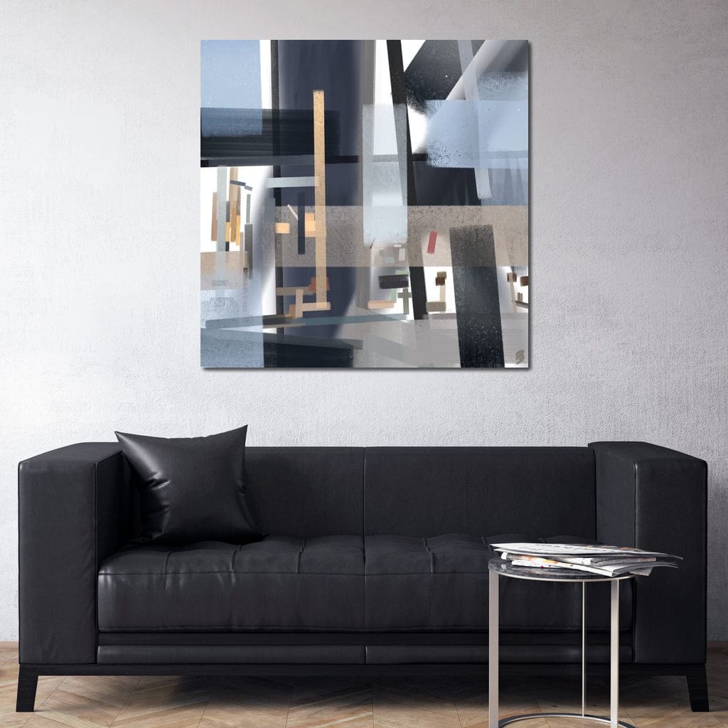 Glass and Tubular Steel Canvas Wall Art