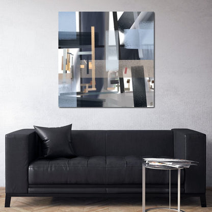 Glass and Tubular Steel Canvas Wall Art