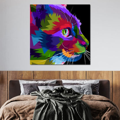 Pop Art Cat Canvas Wall Art