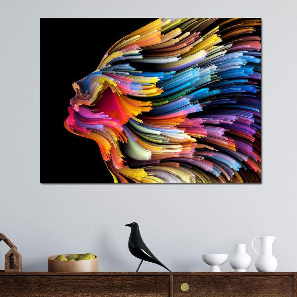 Psychedelic Face Canvas Wall Art